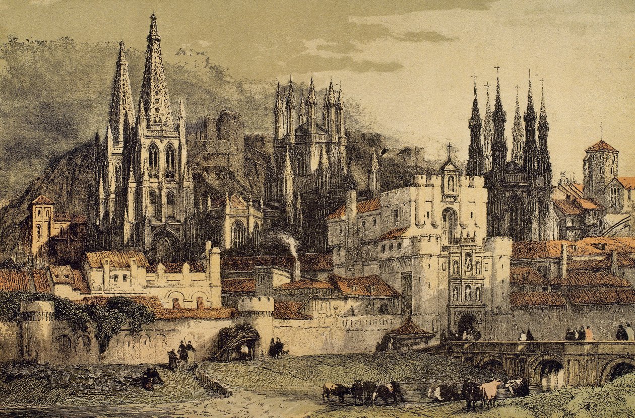 Vue de la ville de Burgos (Castille, Espagne), avec ses murs - Unbekannt Unbekannt
