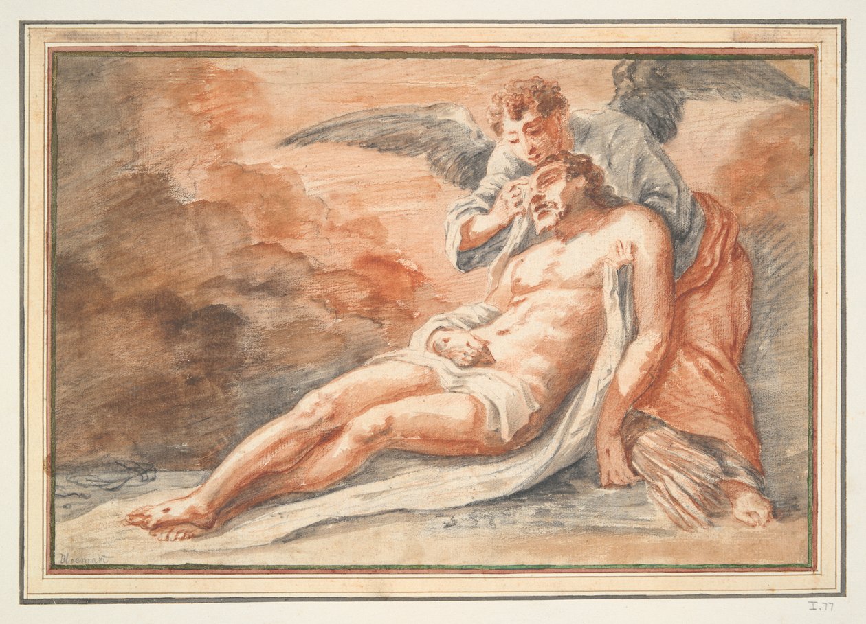 Ange réconfortant le Christ déposé - Unknown