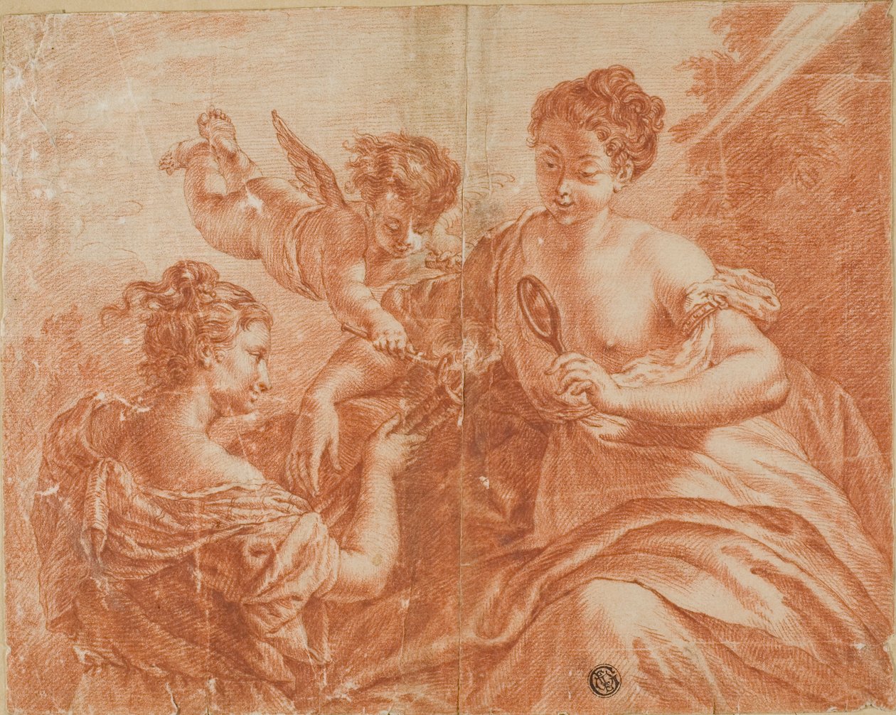 Cupidon et deux femmes allumant une torche - Unknown