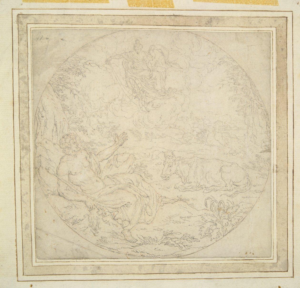 Junon, avec des paons, montre Io à Jupiter - Unknown