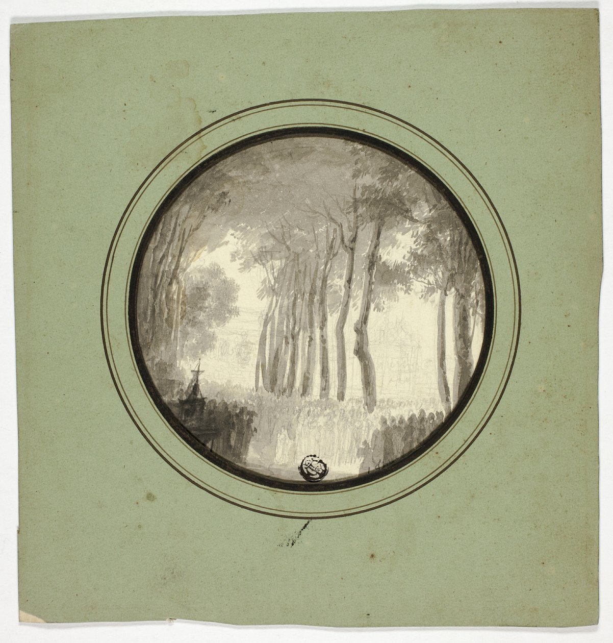 Procession religieuse sous les arbres - Unknown
