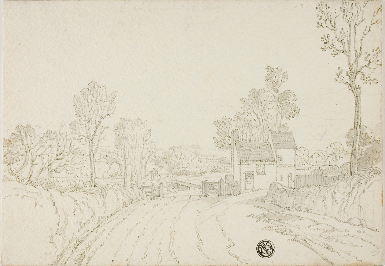 Route passant devant une maison dans un paysage - Unknown