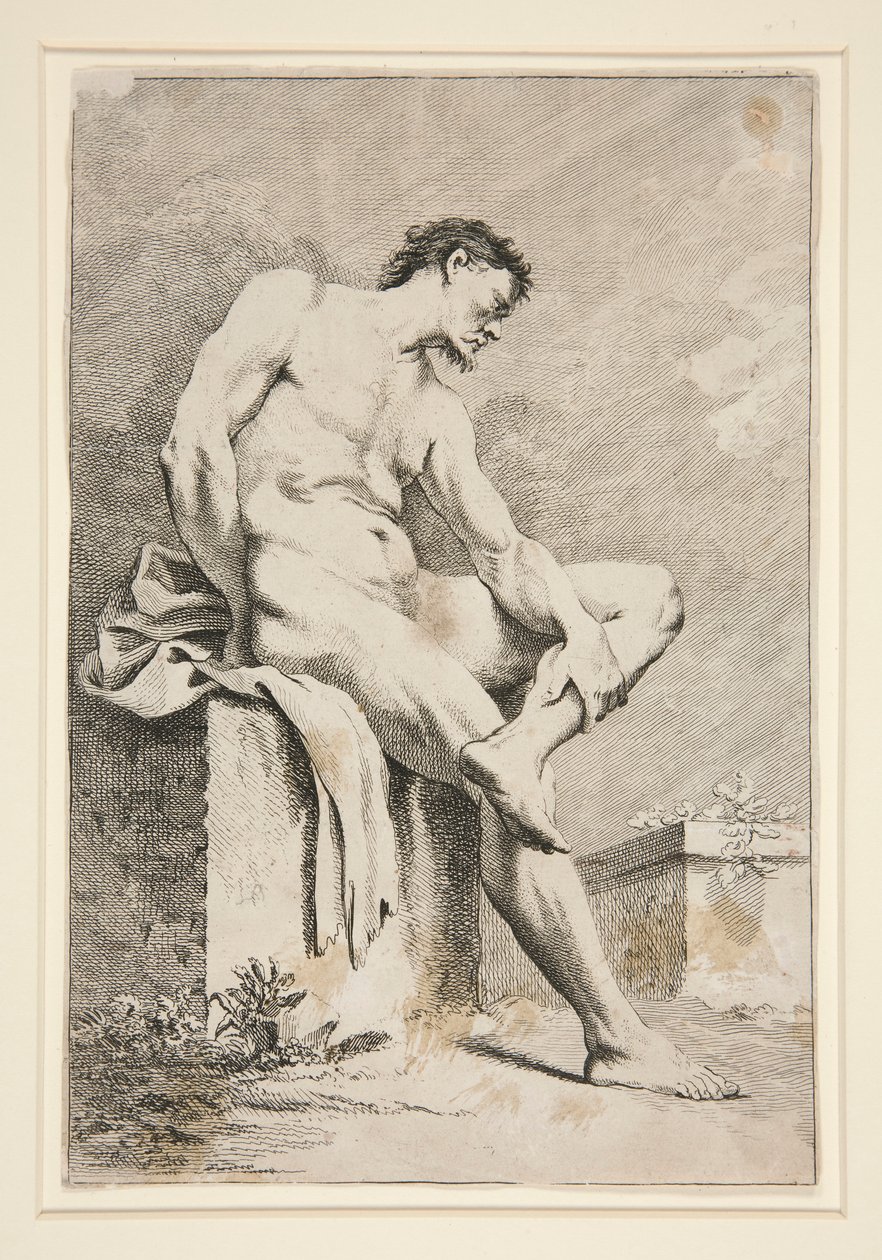 Nu masculin assis - Unknown