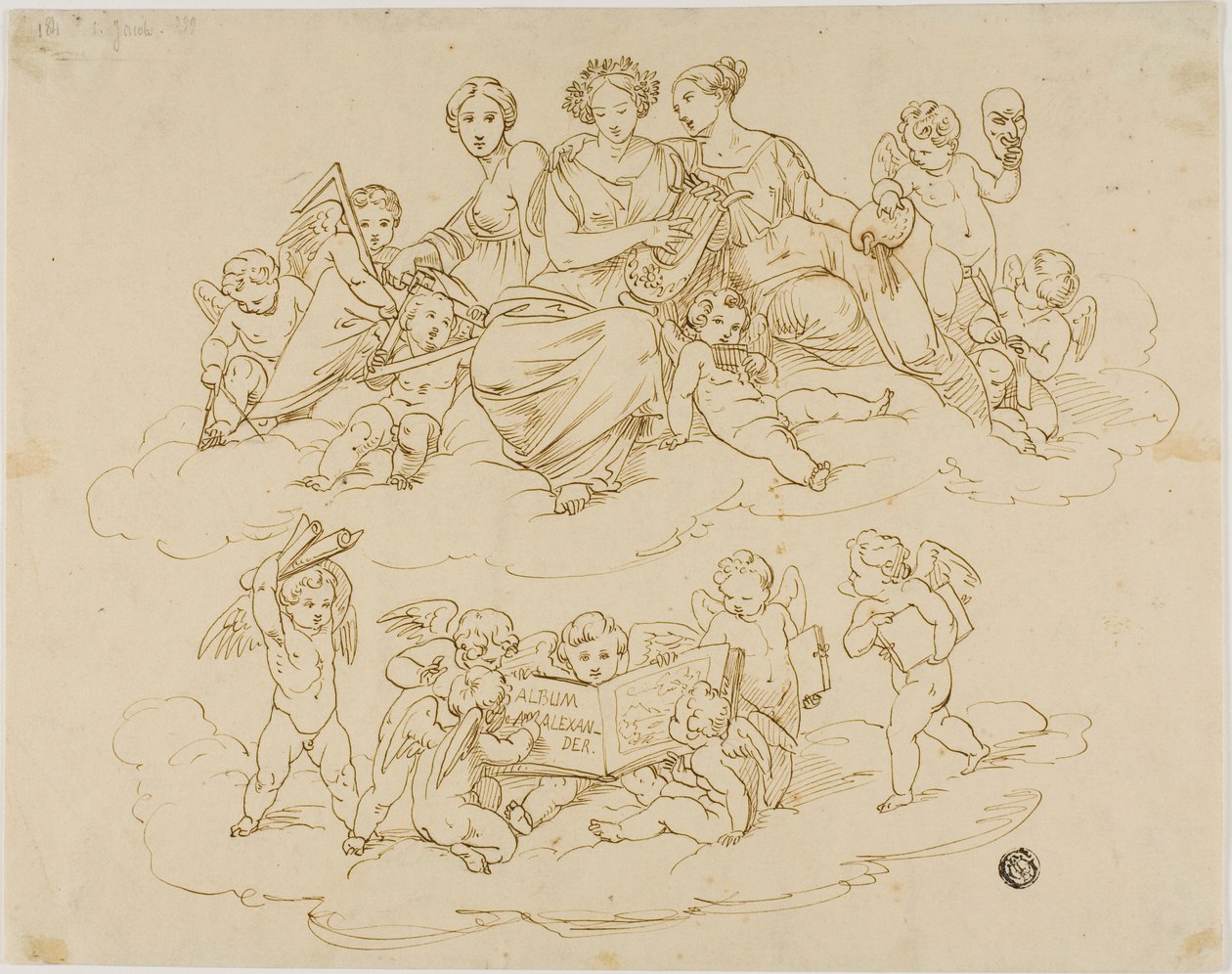 Les Trois Muses (Uranie, Terpsichore et Thalie) avec Putti - Unknown