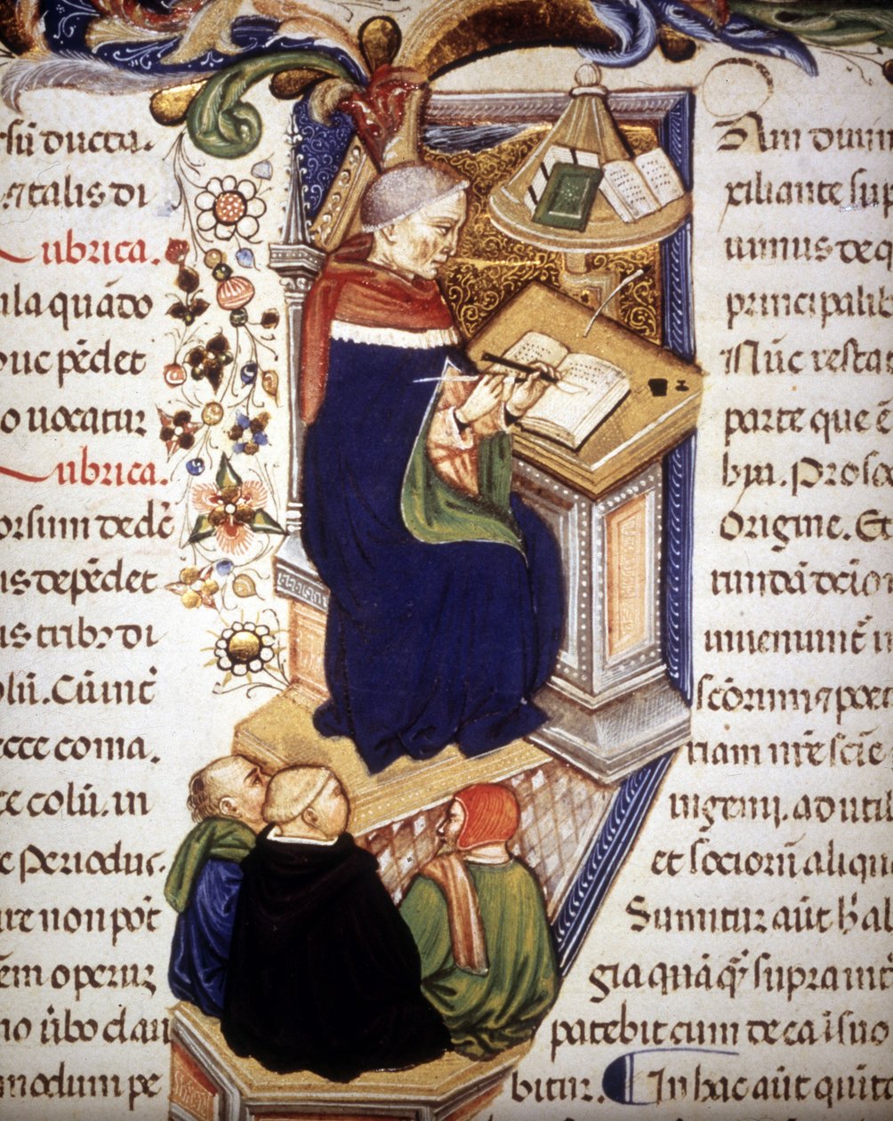 Moine copiste. Manuscrit du XVe siècle. - Unknown artist