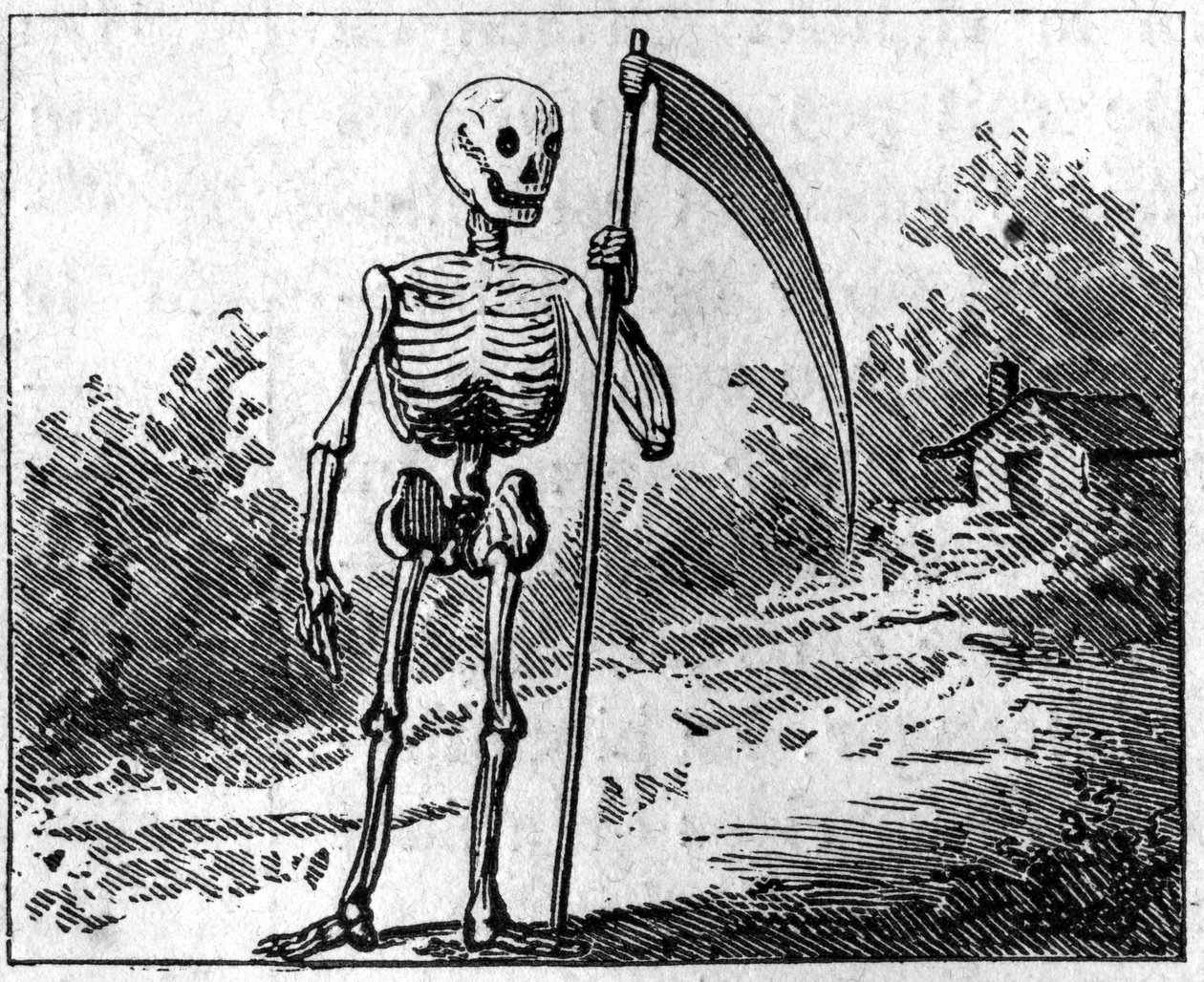 La Mort représentée avec une faux. Gravure de 1860. - Unknown artist