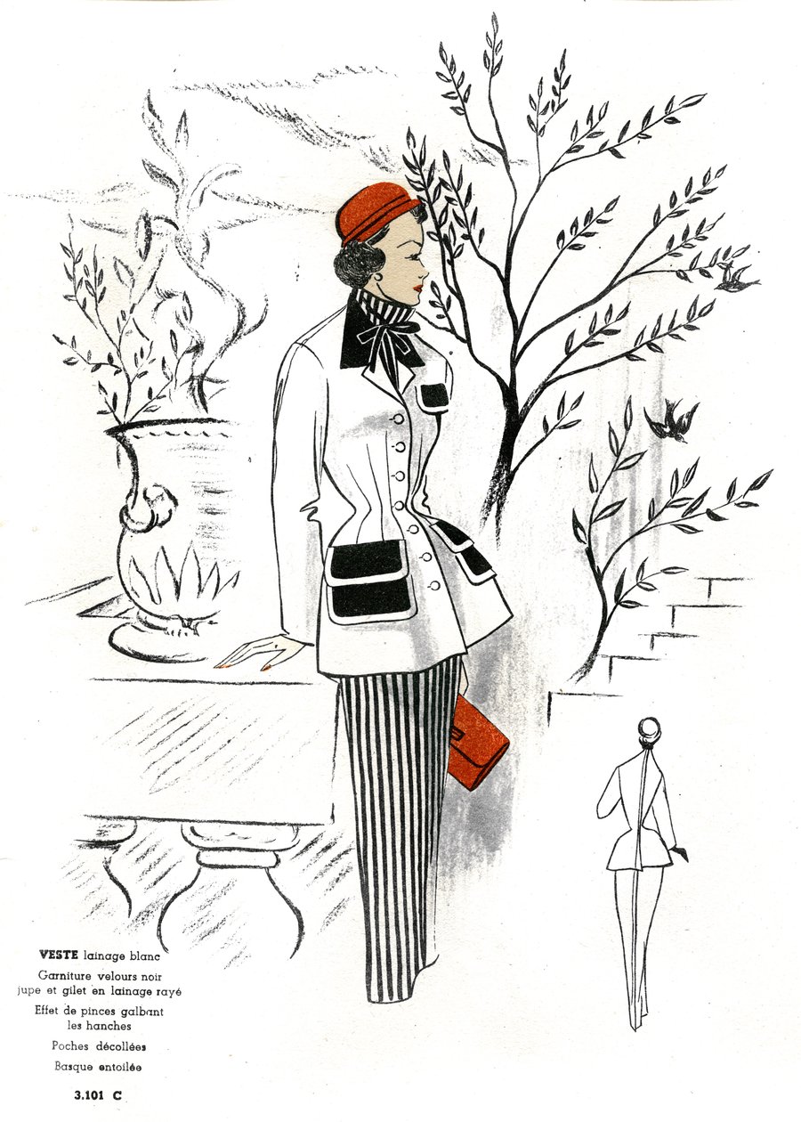 Mode française, création de vêtements en laine. - Unknown artist