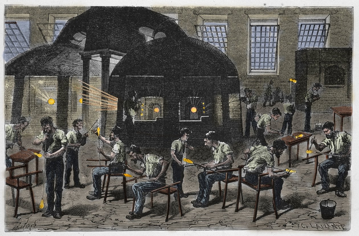 Usine de soufflage de verre - Unknown artist