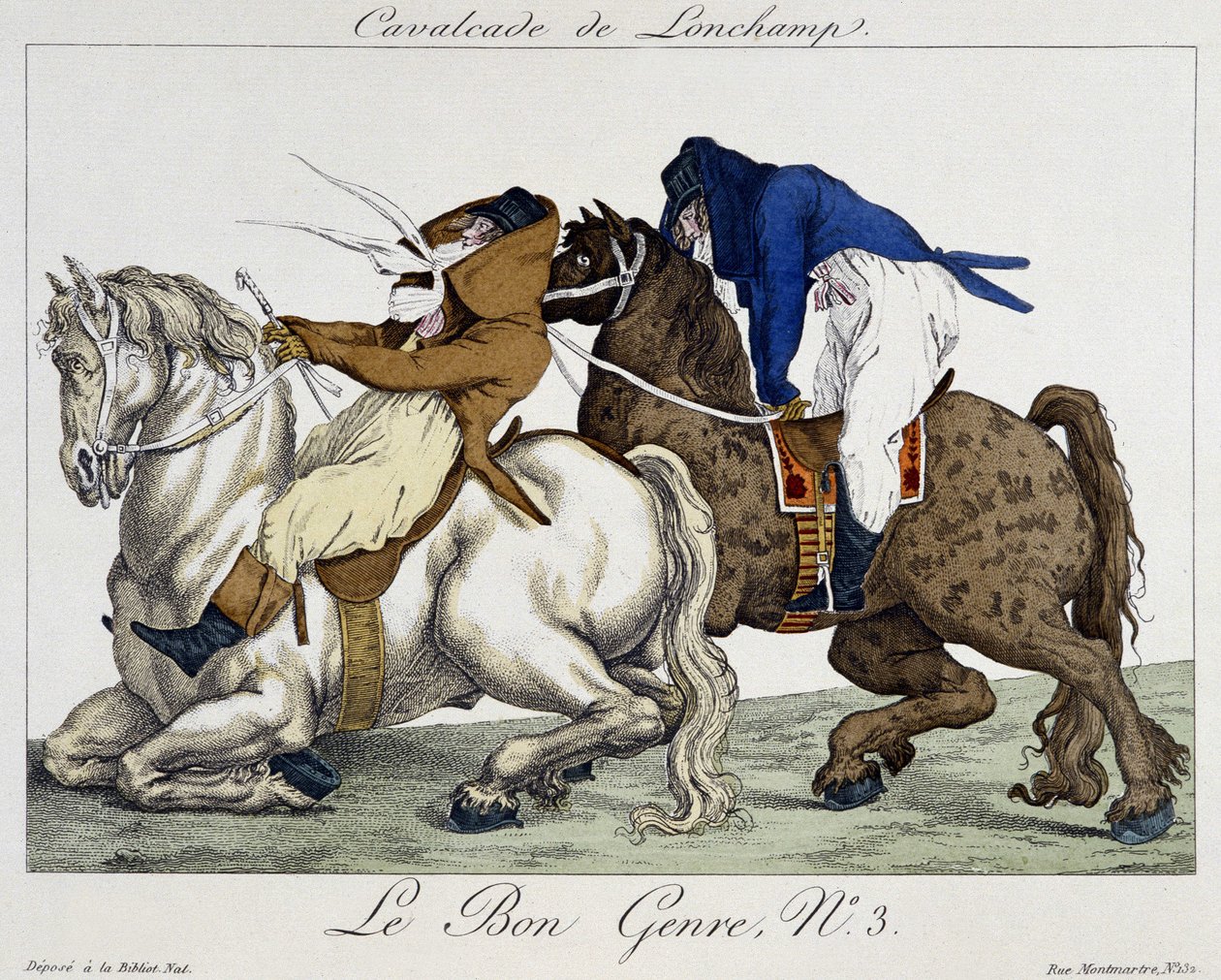 Cavalcade de Longchamps - caricature, début 19e siècle - Unknown artist