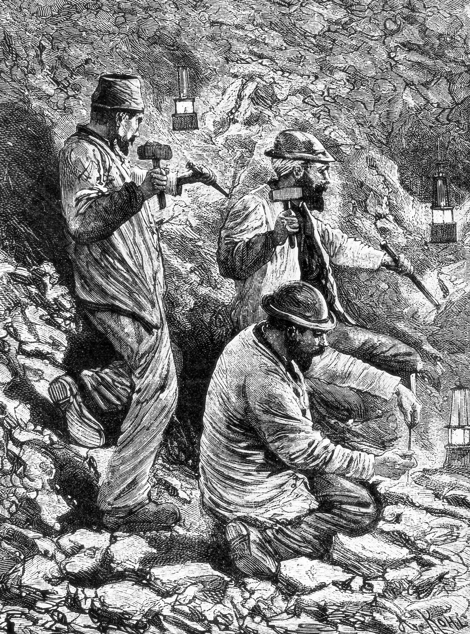 Mineurs dans une mine de charbon - Unknown artist
