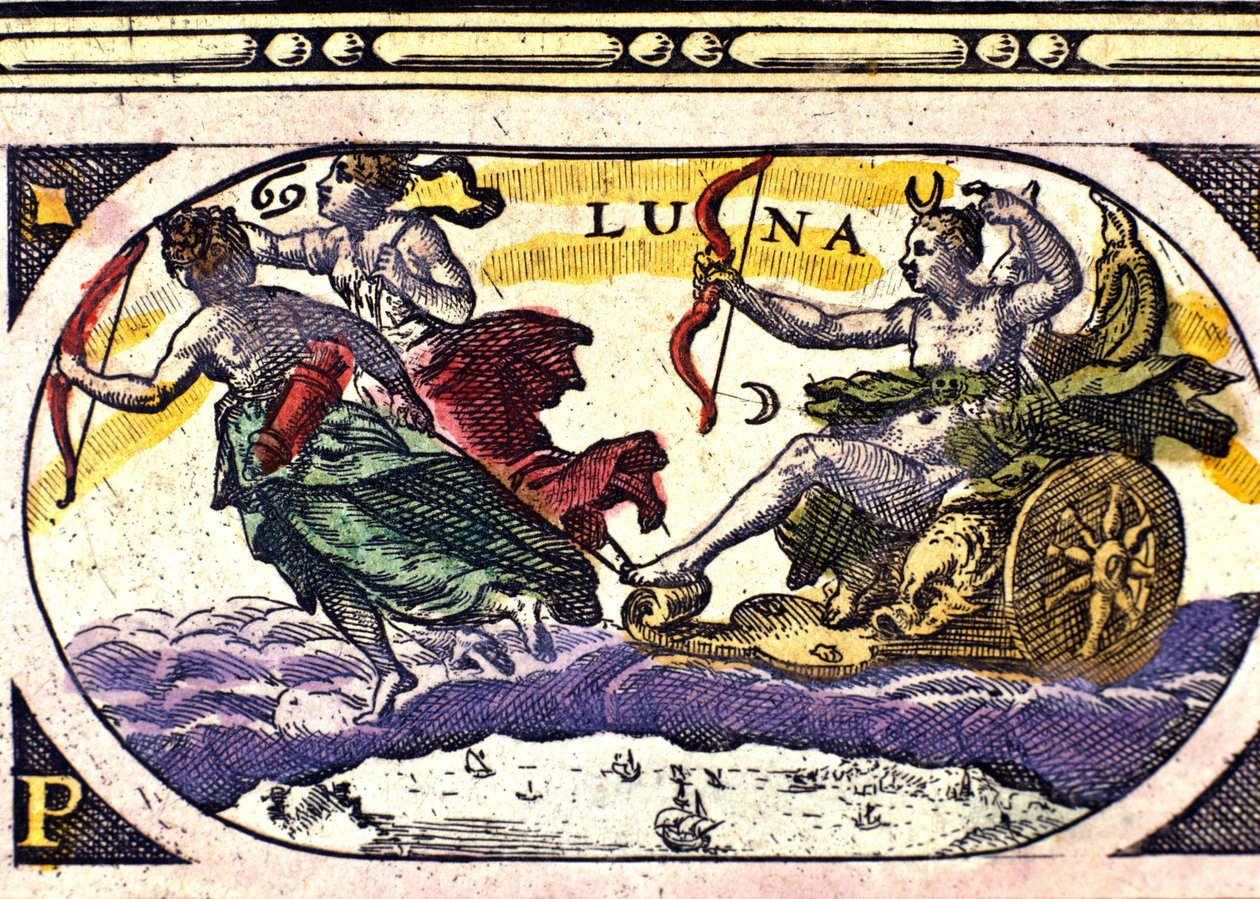 Représentation de la lune. Gravure du 17ème siècle. - Unknown artist