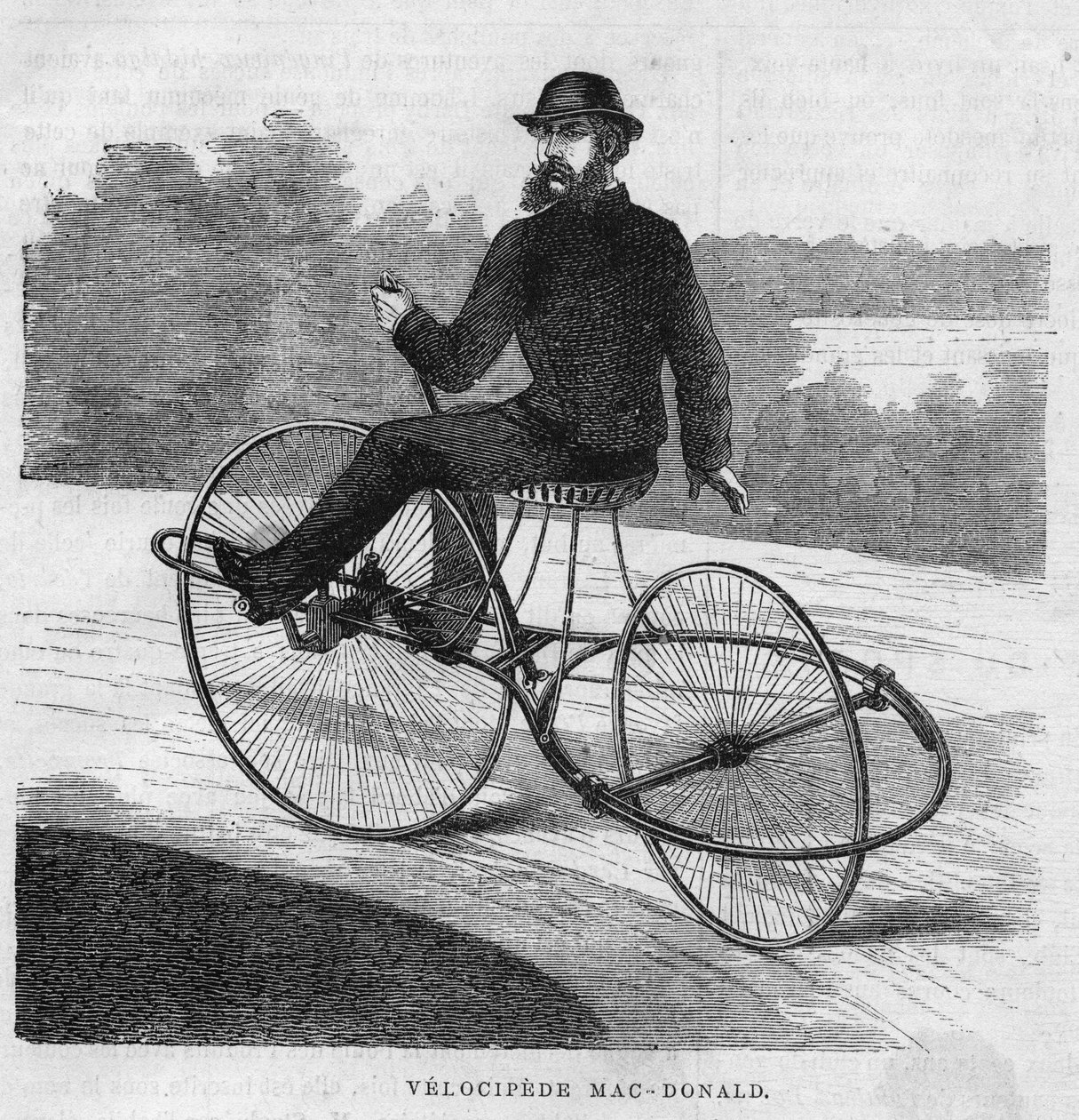 Le vélocipède américain Mac-Donald. 1869 - Unknown artist