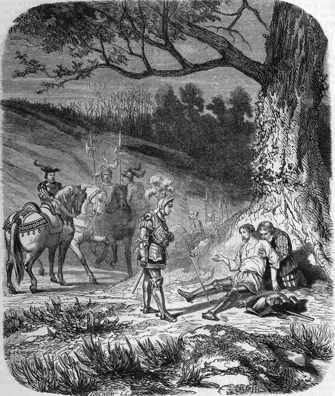 Le duc de Bourbon et Bayard mourant - Unknown artist