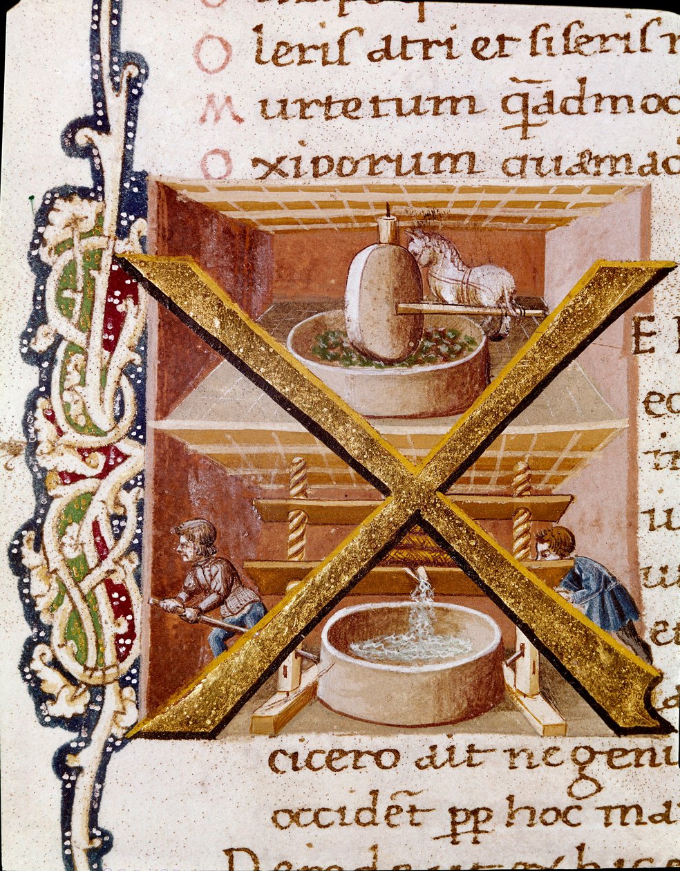 Travaux dans un moulin à huile (miniature) - Unknown artist