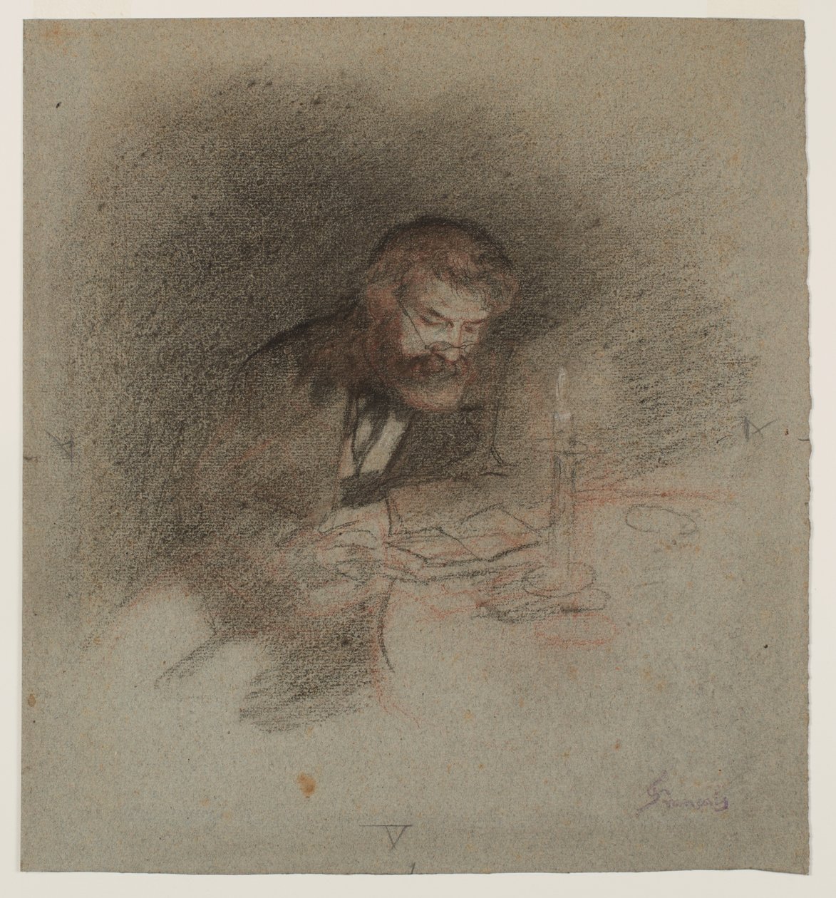 Un homme lisant à la lumière d
