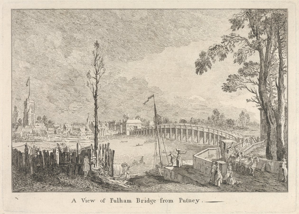 Vue du pont de Fulham depuis Putney - Unknown artist