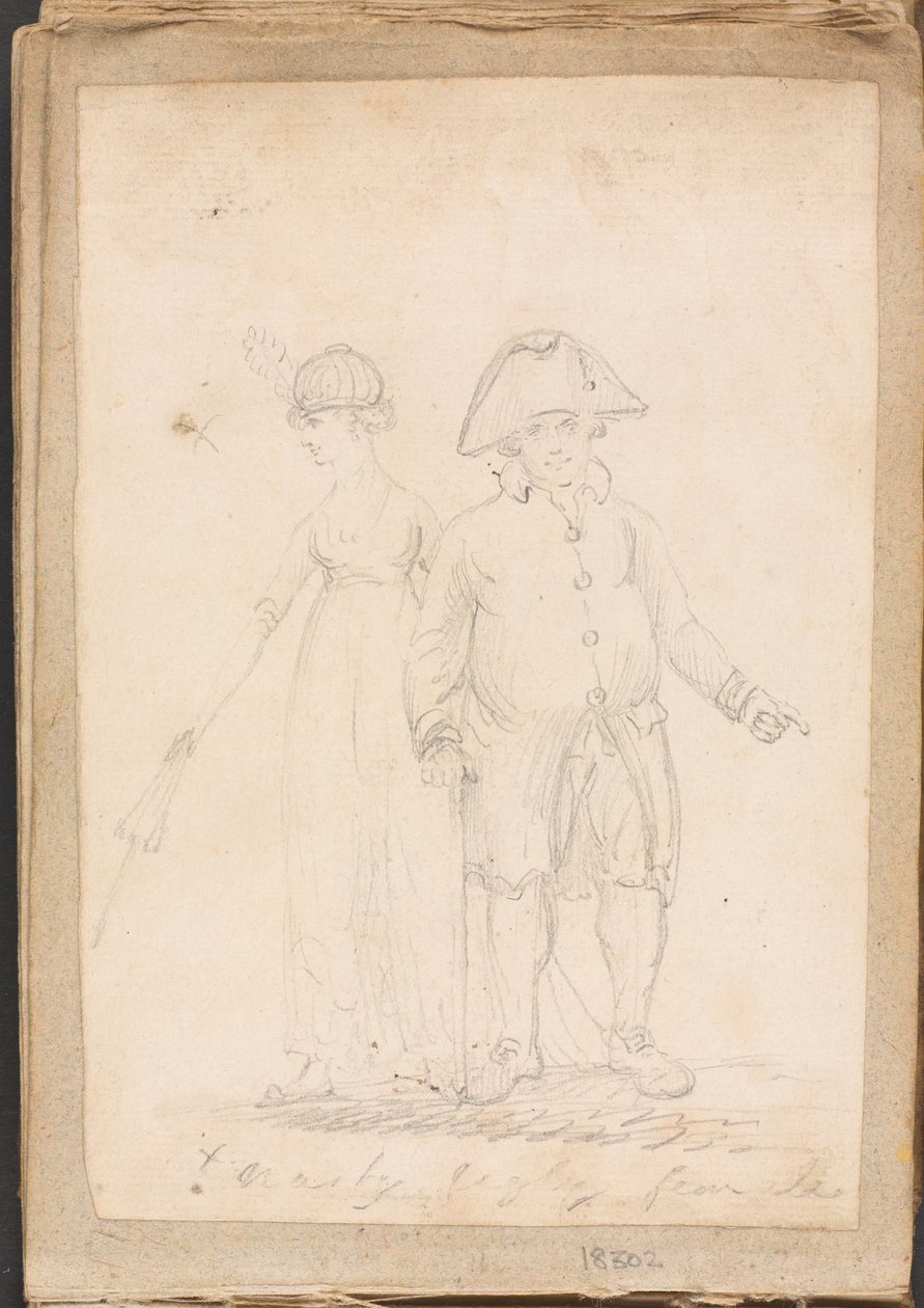 Une dame et un gentleman en tenue civile - Unknown artist
