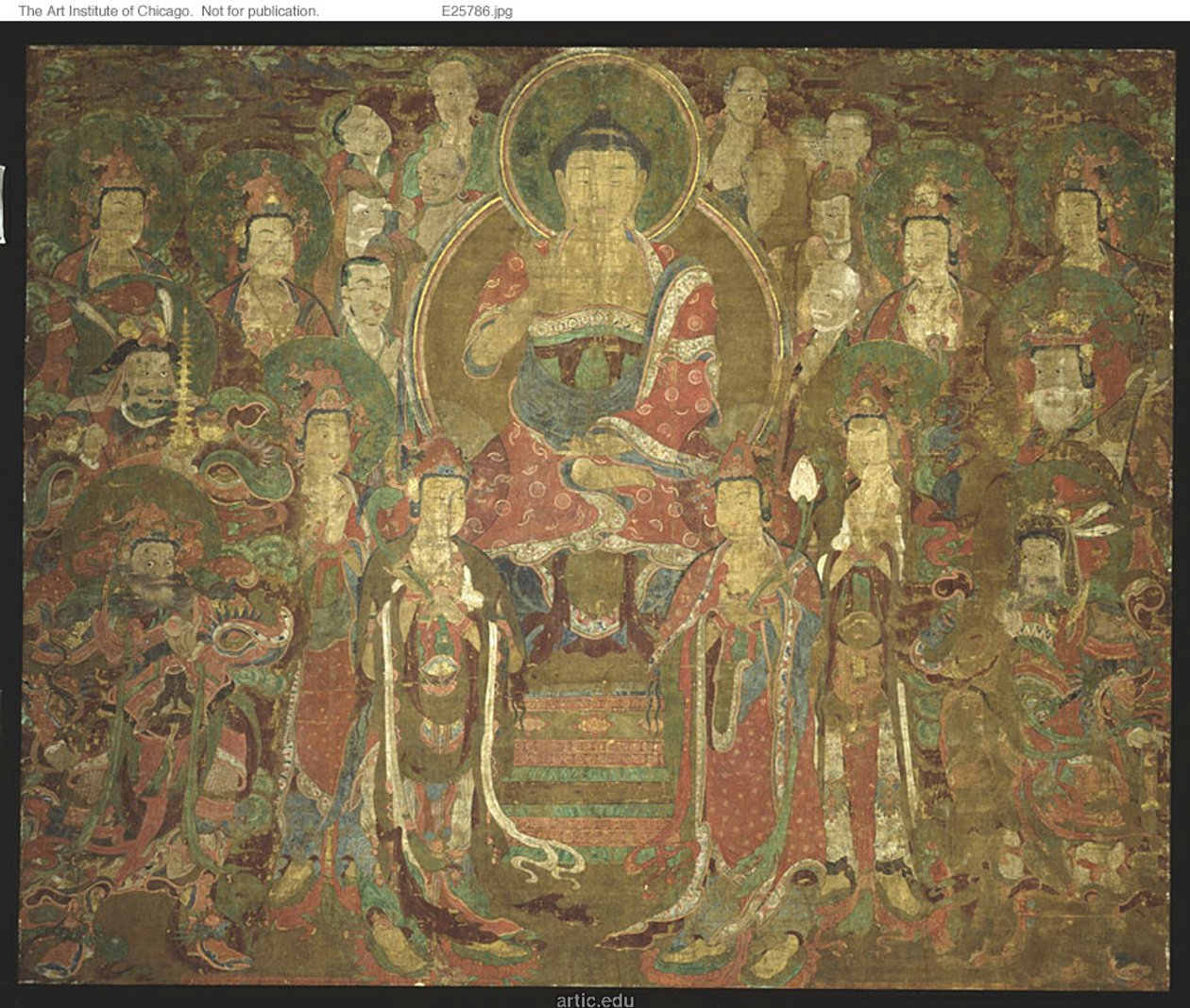 Bouddha Amitabha avec assemblée 아미타불회도 - Unknown artist