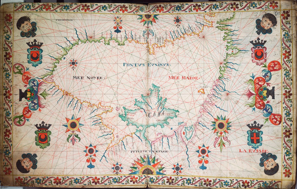 Carte de la mer Noire, c.1600 - Unknown artist