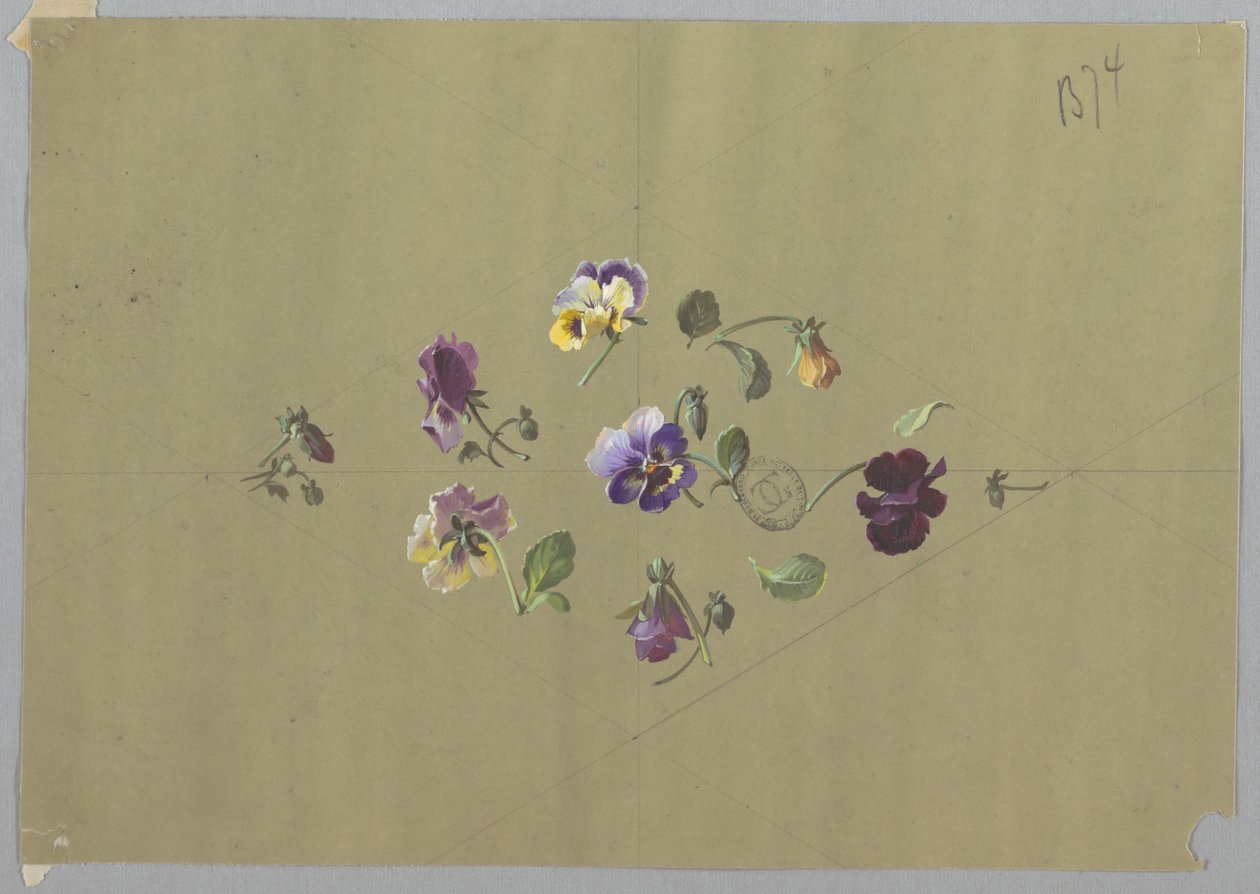 Motif pour papier peint et textiles : Fleurs - Unknown artist