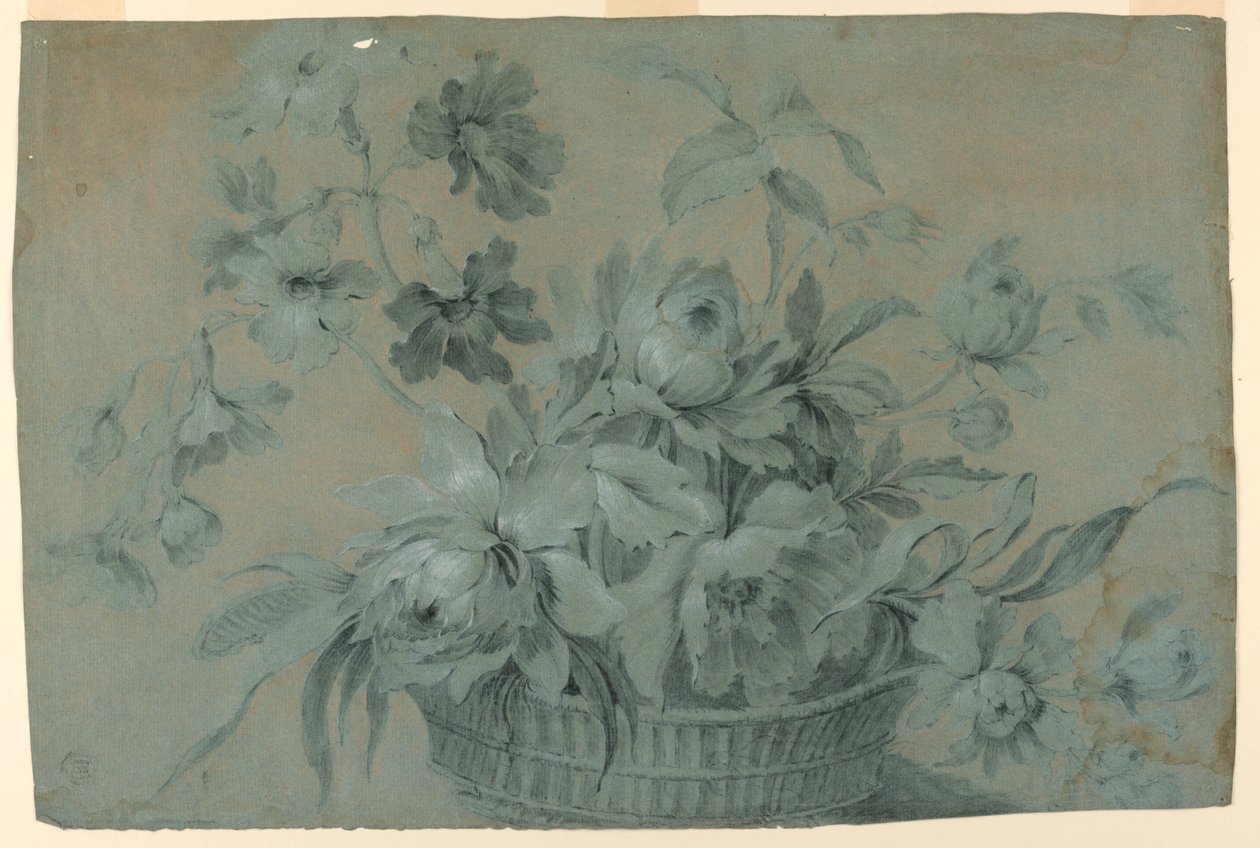 Conception pour un motif de panier de fleurs - Unknown artist