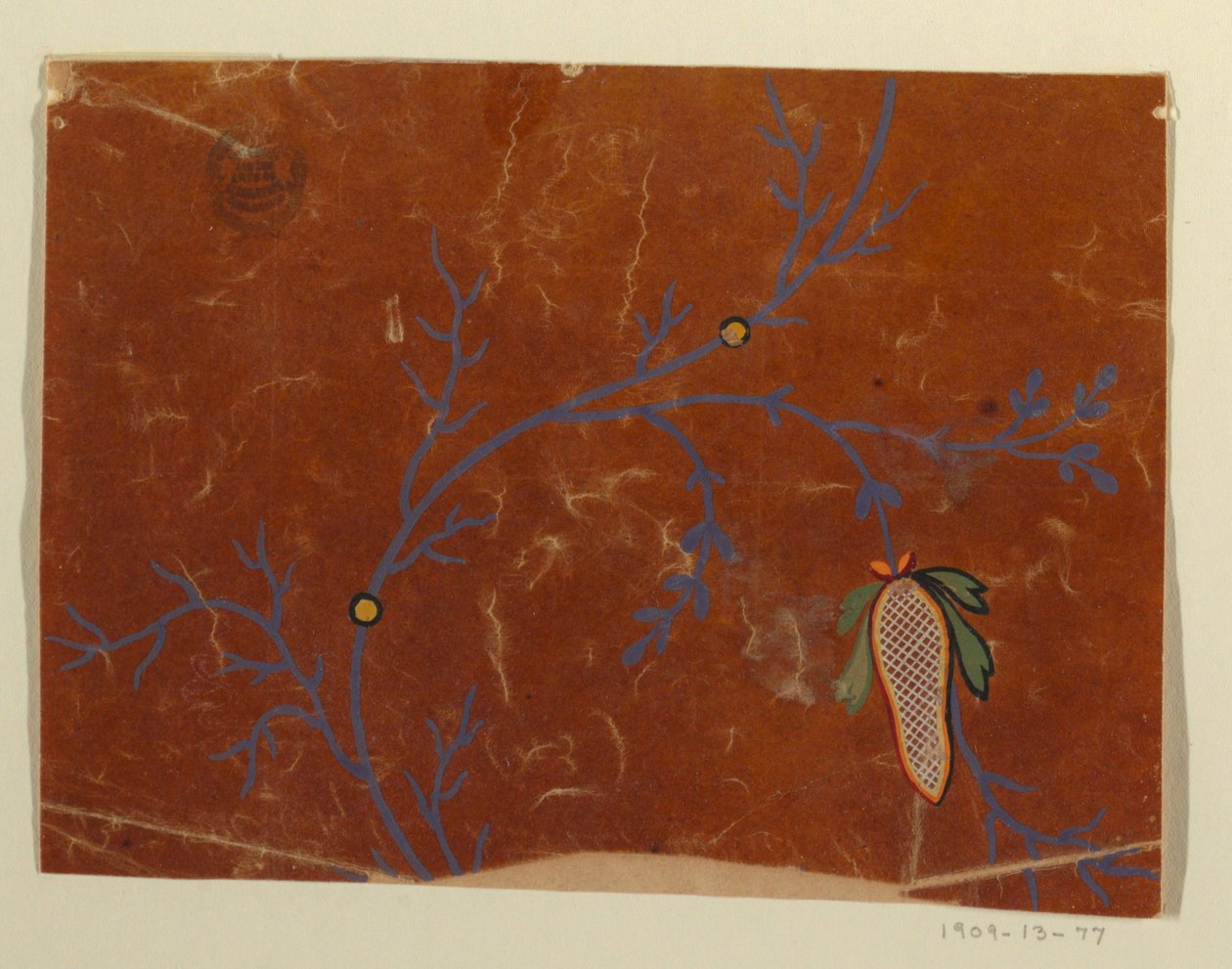 Conception pour un tissu tissé, fragment - Unknown artist