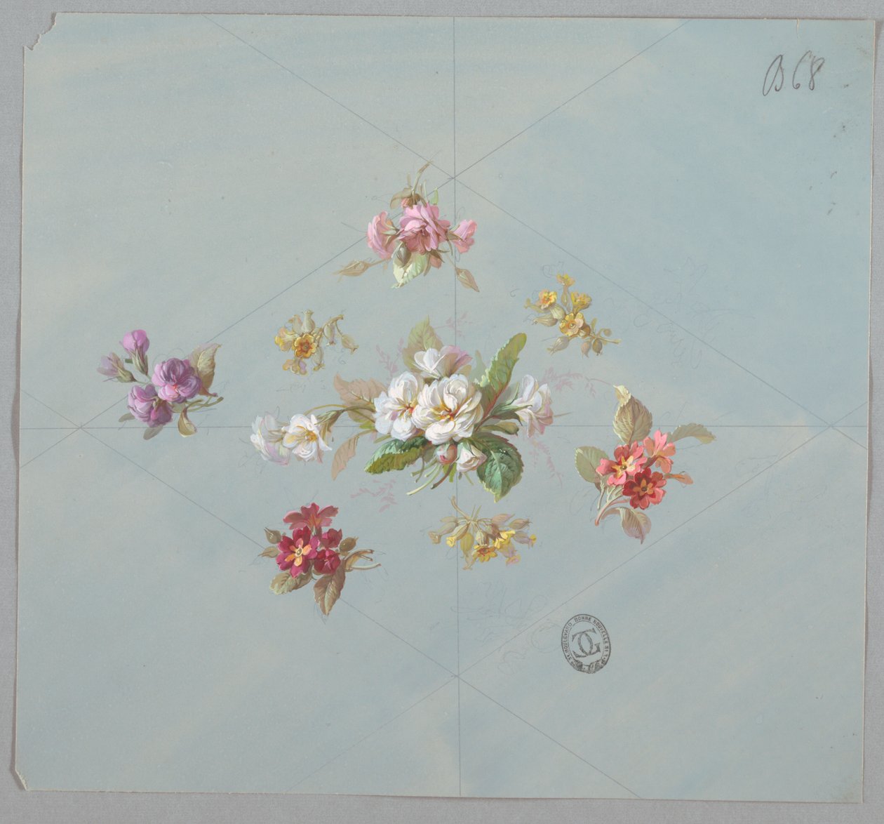 Conceptions pour papiers peints et textiles : Fleurs - Unknown artist