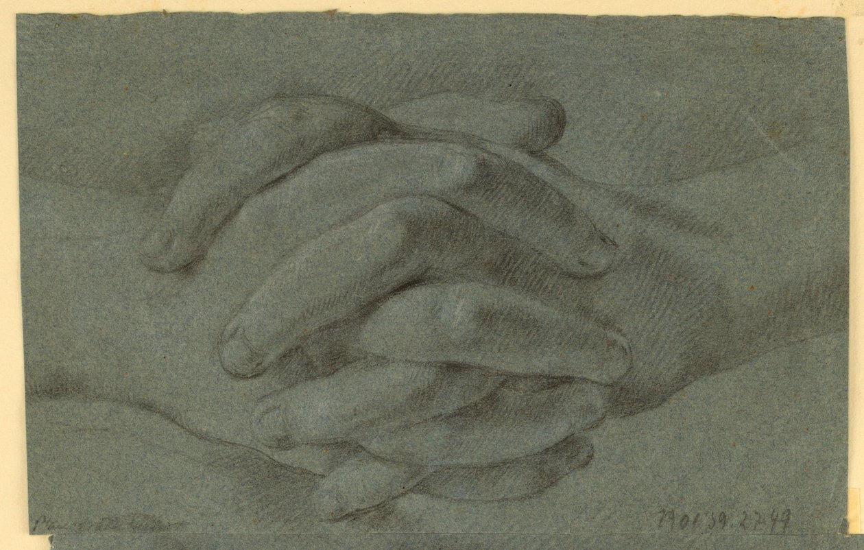 Étude de mains pliées - Unknown artist