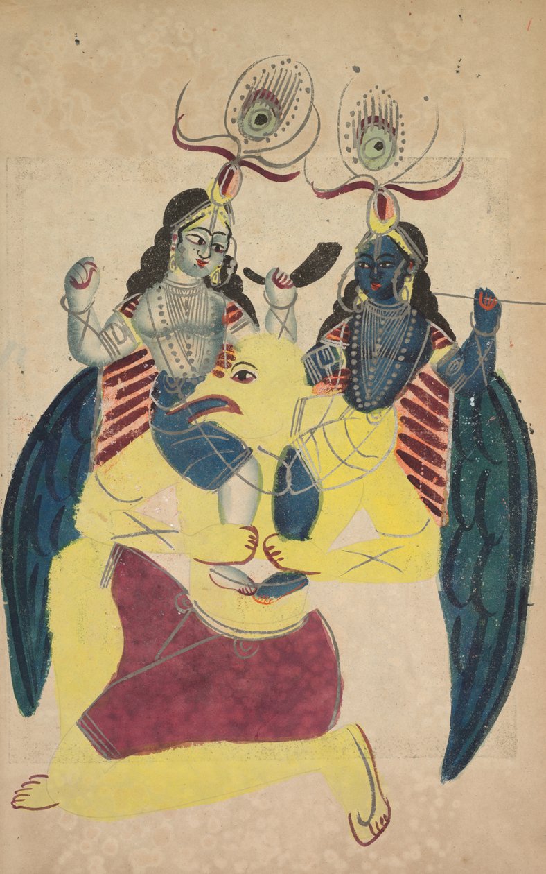 Garuda portant Balarama et Krishna (verso) - Unknown artist