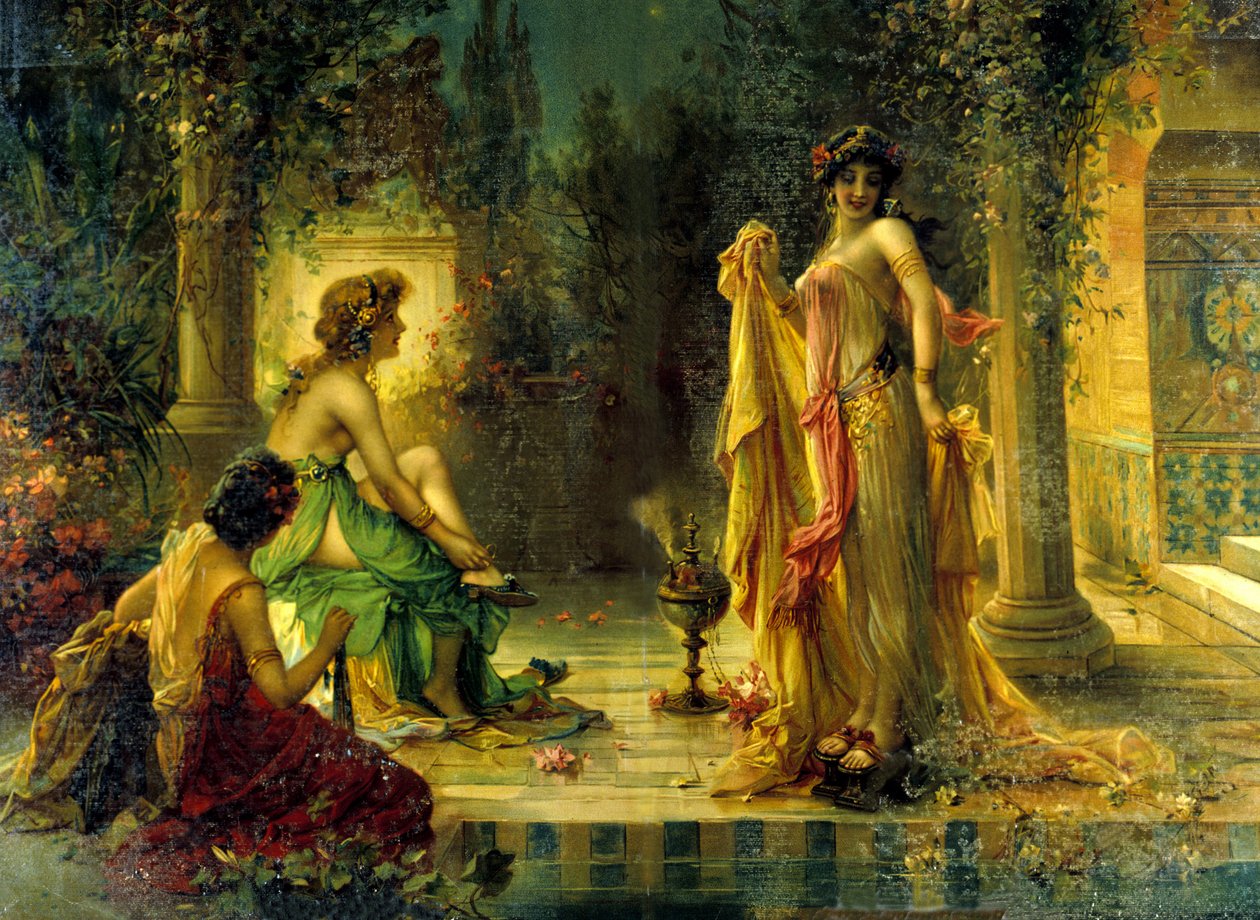 Scène de harem. Chromolithographie du 19ème siècle. - Unknown artist