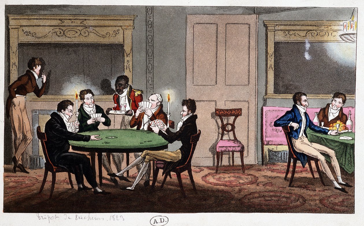 Dans un club anglais : "Cheating Tripot", Angleterre - Unknown artist