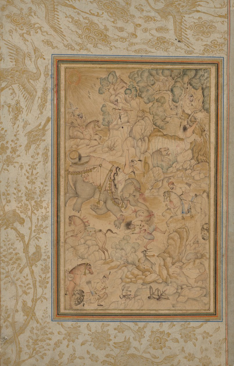 Princes chassant dans un paysage rocheux - Unknown artist