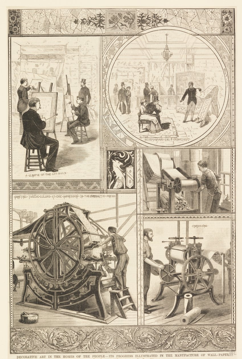 Processus de production de papier peint - Unknown artist