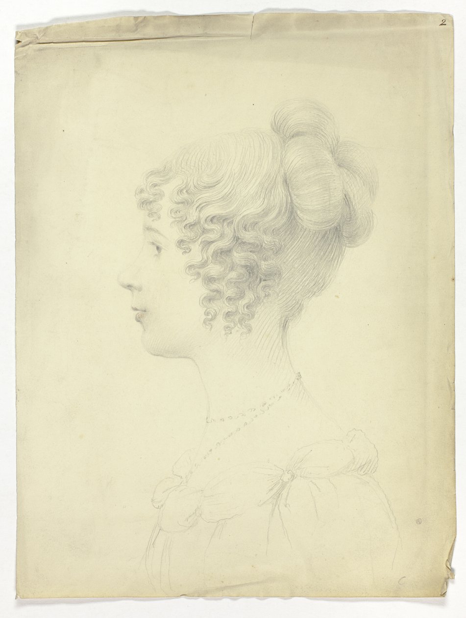 Profil de femme de profil gauche - Unknown artist