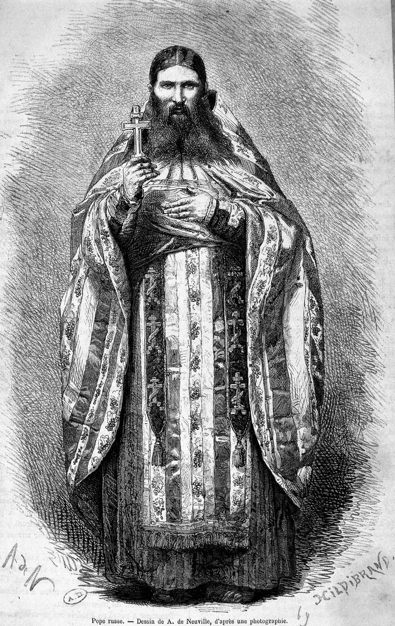 Pape russe, dessin d