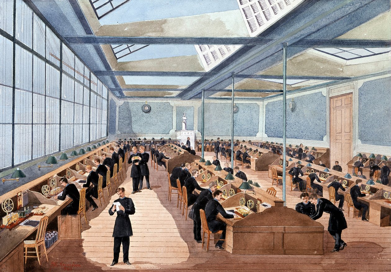 Salle de télégraphie - Unknown artist