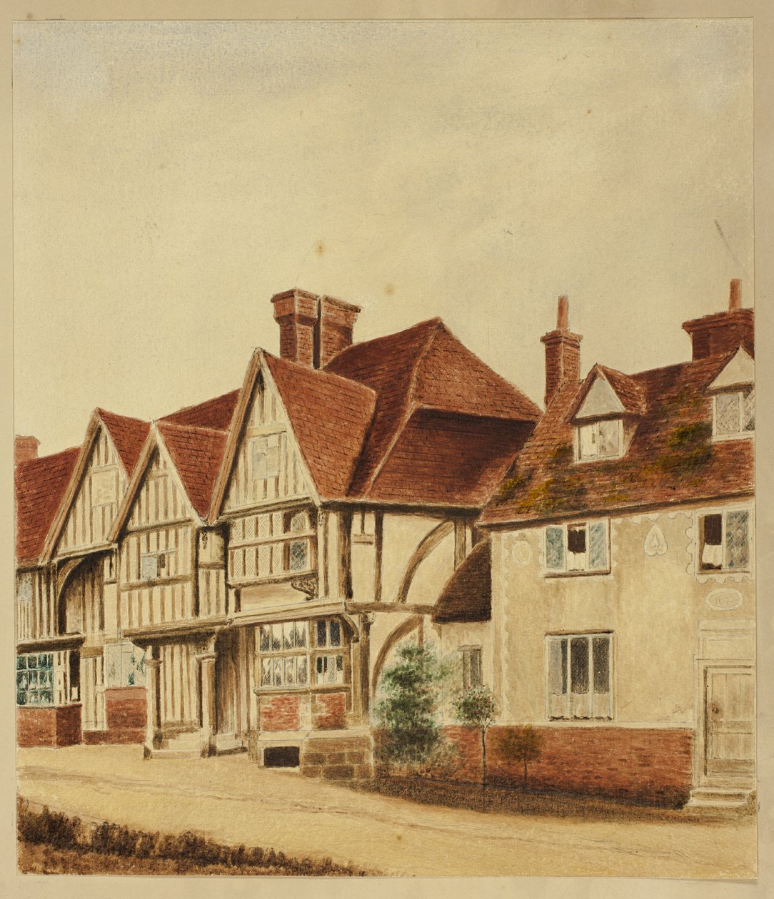 Façades de maisons Tudor - Unknown artist