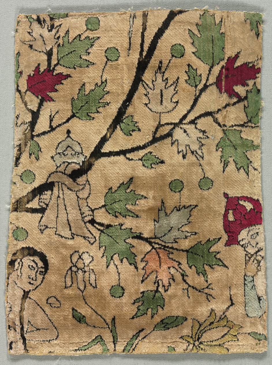 Fragment de velours, Khusrau voit Shirin se baigner - Unknown artist