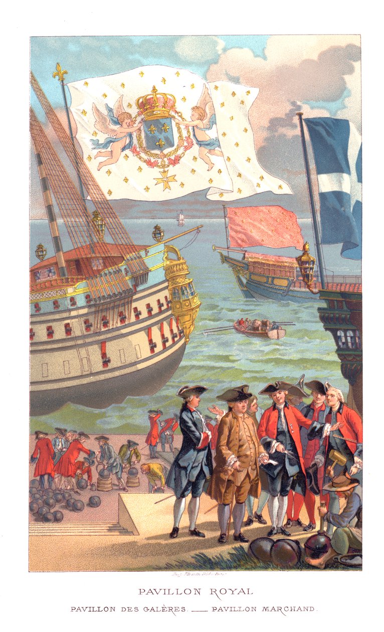 Drapeau royal, drapeau de galion et drapeau de commerçants, 1885 - Urrabieta