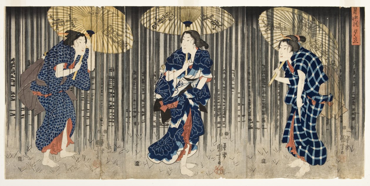 Averse soudaine en été, vers 1849-51 - Utagawa Kuniyoshi