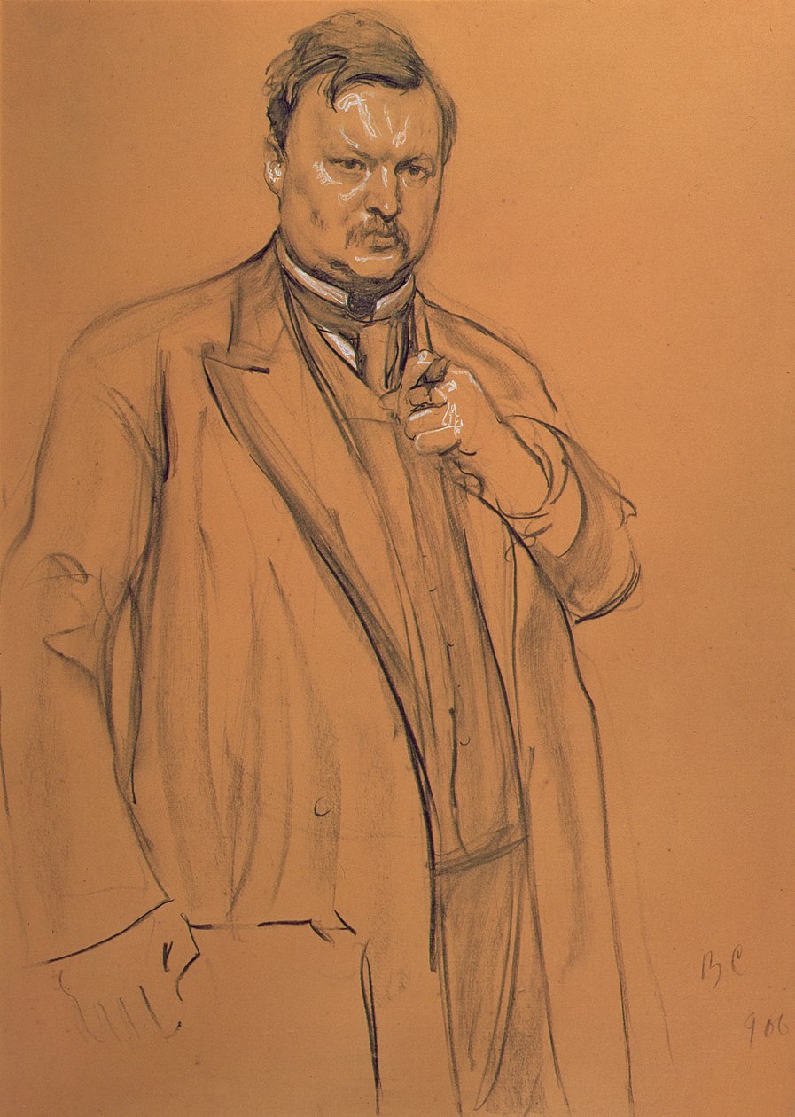 Portrait du compositeur Alekandr Konstantinovich Glazunov (1865-1936), 1906 - Valentin Aleksandrovich Serov