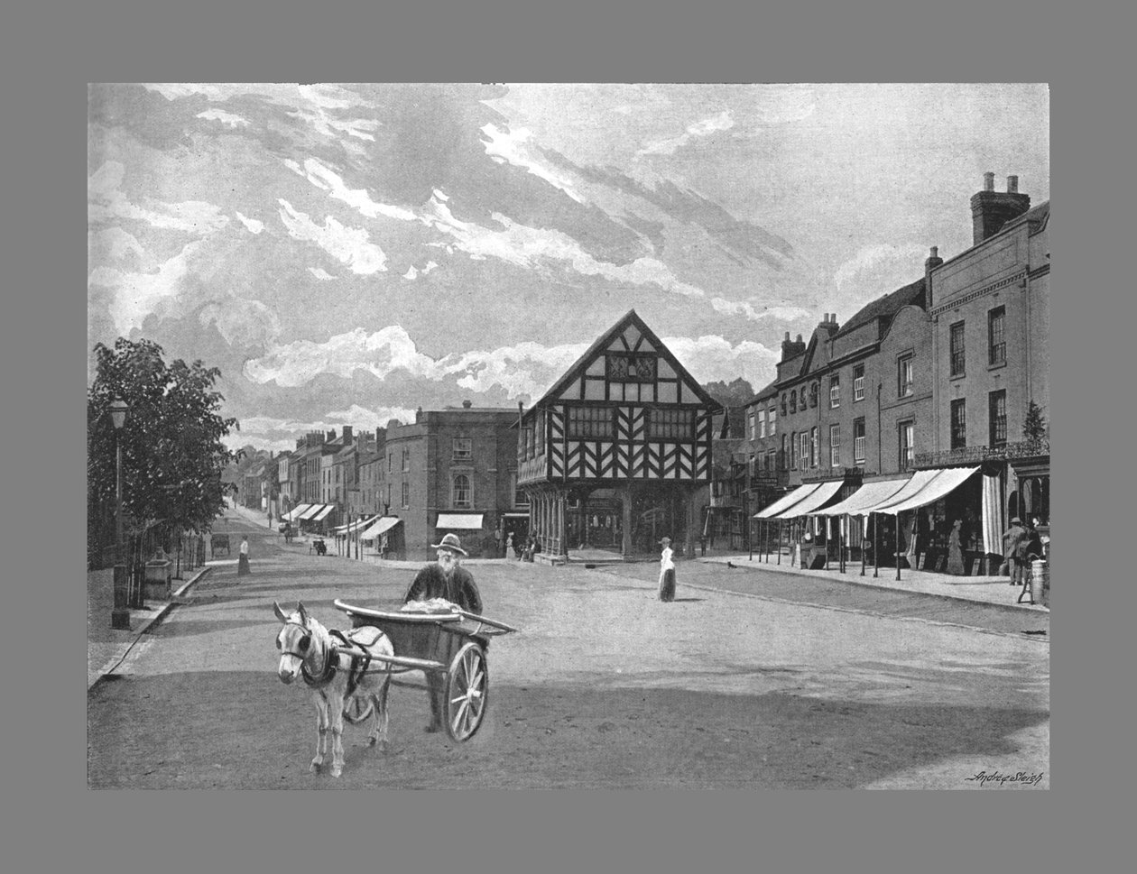 Place du marché, Ledbury, vers 1900 - Valentine and Sons Ltd