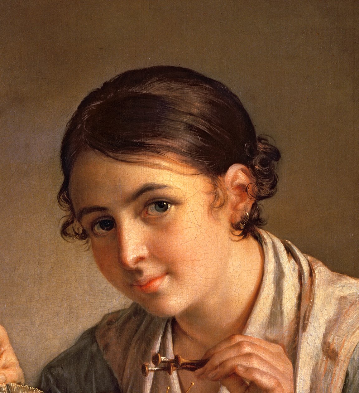 La Dentellière, 1823 (détail) - Vasili Andreevich Tropinin