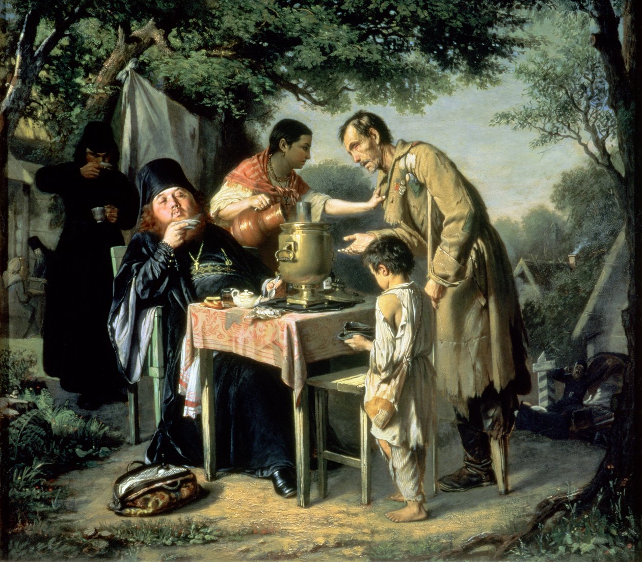 Boire du thé à Mytishchi, près de Moscou, 1862 - Vasili Grigorevich Perov