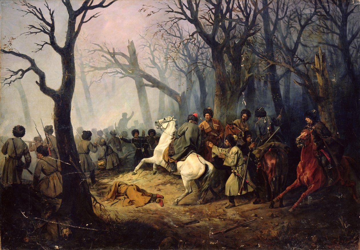 La Mort du Général Sleptsov dans le Caucase, 10 décembre 1851 - Vasili Nikolayevich Maxutov