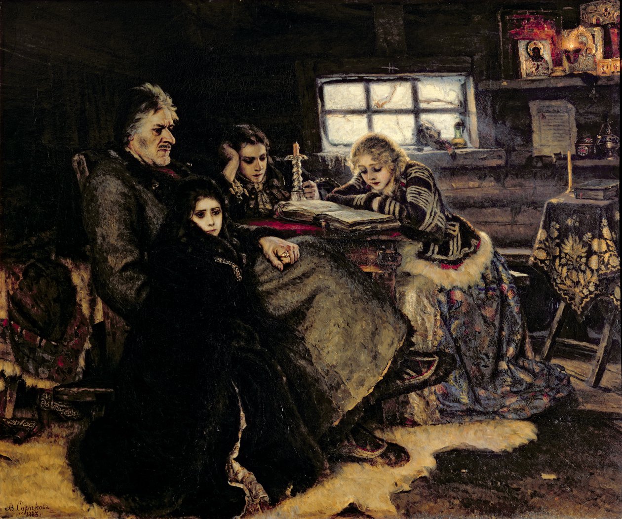 La famille Menchikov à Beriozovo, 1883 - Vasilij Ivanovic Surikov