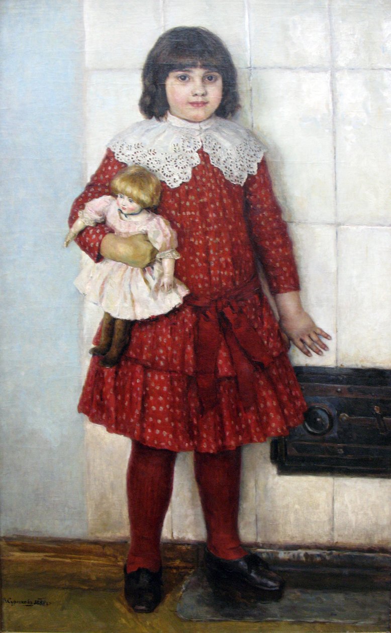 Portrait de O.V. Surikova enfant - Vasilij Ivanovic Surikov