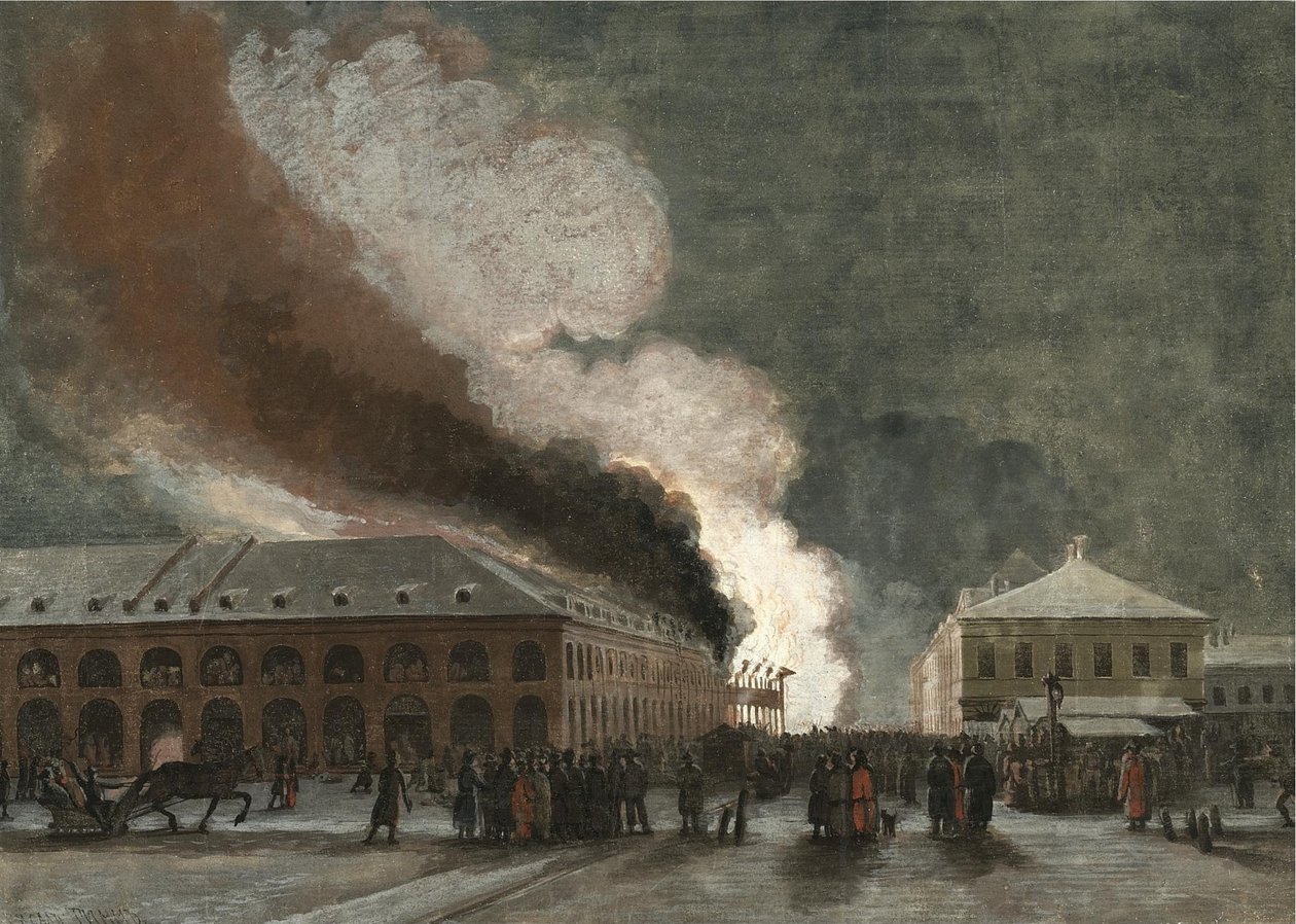 Incendie dans les rangées de commerce de sel - Georg Wilhelm Timm