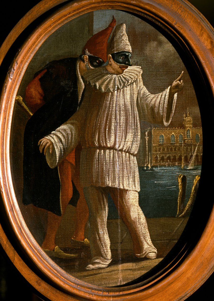 Pulcinella et Pantalone. XVIIIe siècle (huile) - Venetian School