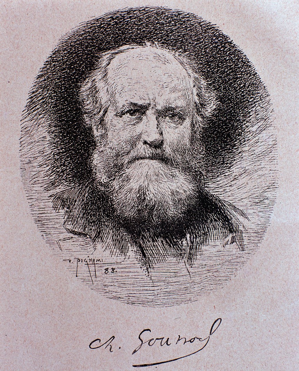 Portrait de Charles Gounod (dessin) - Vespasiano Bignami